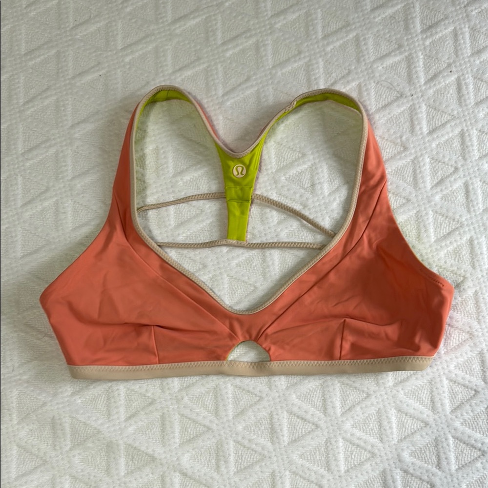 Lululemon Athletica Swim Sports Bra Orange Cream